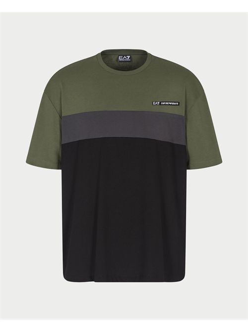 T-shirt girocollo uomo EA7 a blocchi di colore EMPORIO ARMANI EA7 | 7M000935-AF16548U8100